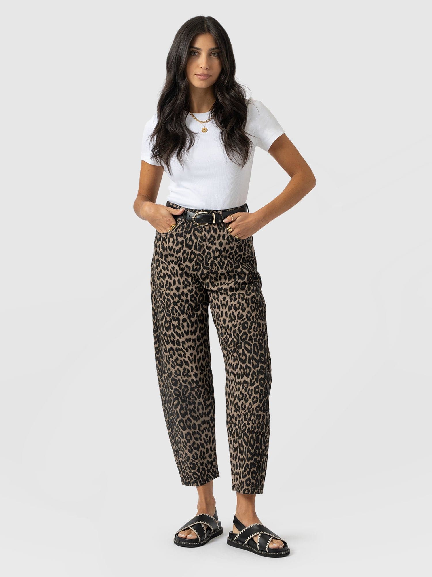 Barrel Leg Jean - Leopard - Women's Jeans | Saint + Sofia® EU